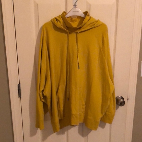 Universal Standard Sweaters - Universal Standard Fallon Funnel Neck Hoodie in Lemon Yellow